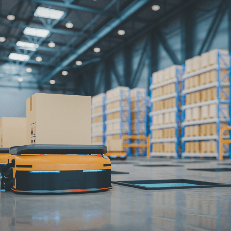 En la imagen se muestra un almacen de paqutería