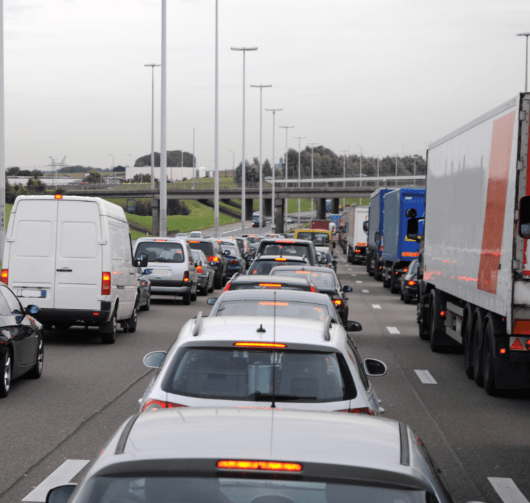 En la imagen se muestra una congestión en autopista