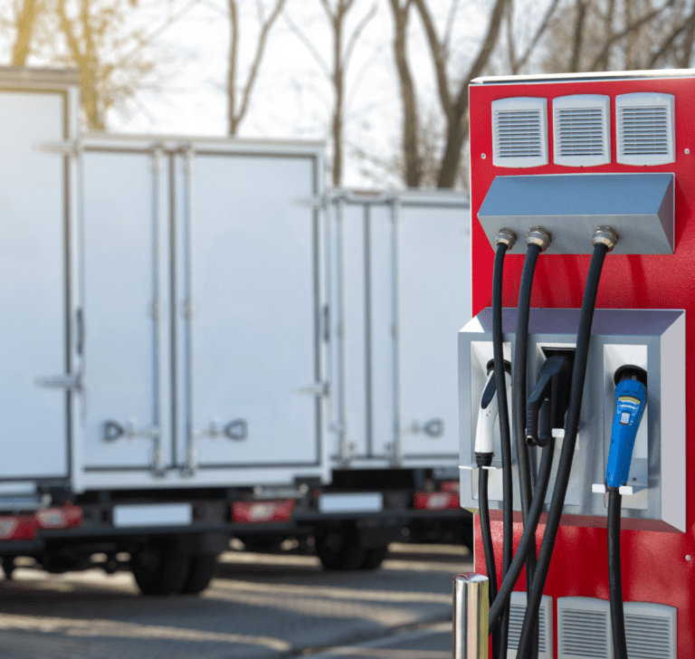 En la imagen se muestra una estación de carga eléctrica