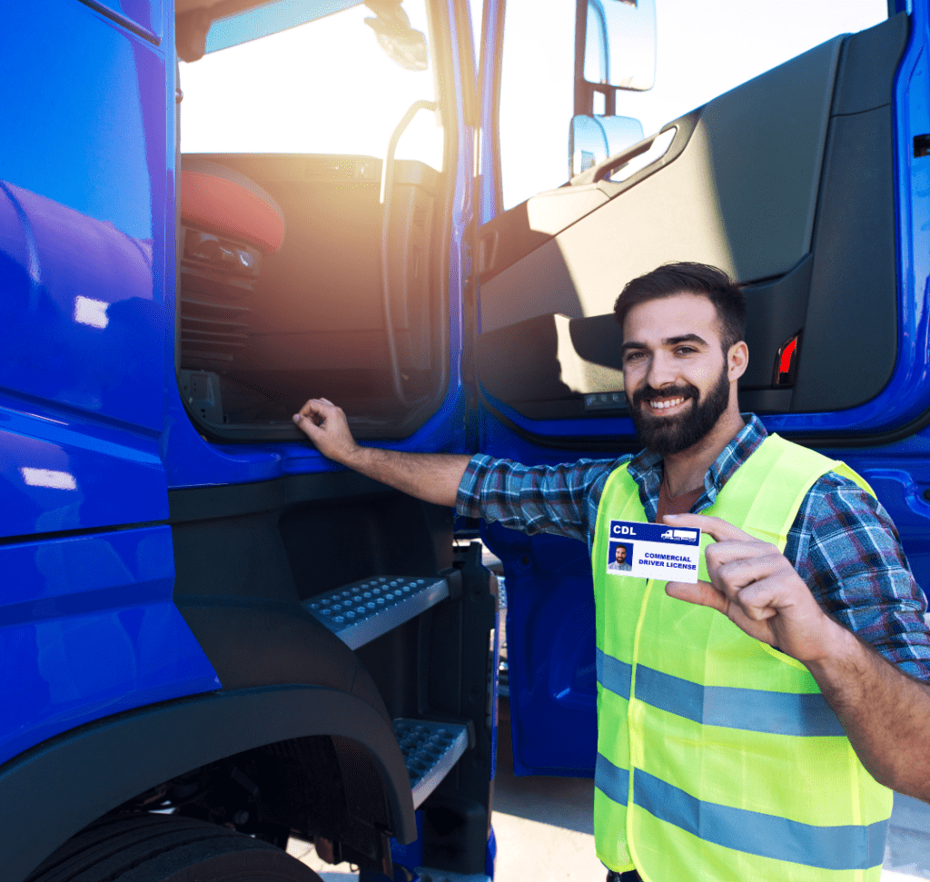 En la imagen se muestra un hombre sosteniendo una licencia de conducircc