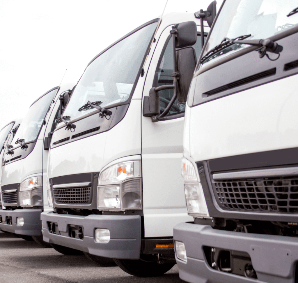 En la imagen se muestra una flota de camiones