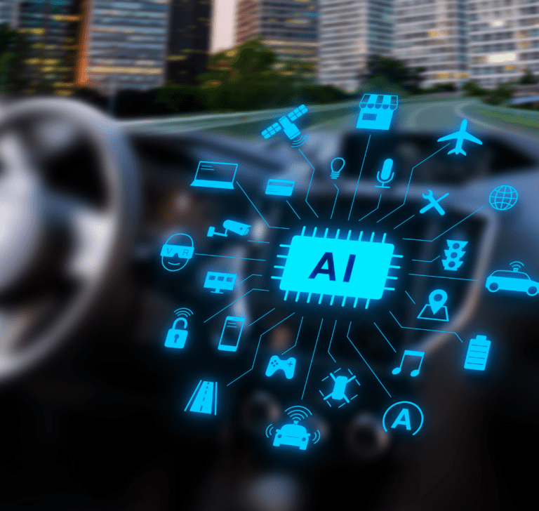 En la imagen se muestra un vehículo con IA