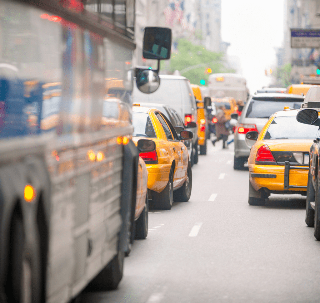 En la imagen se muestra el tráfico de Nueva York