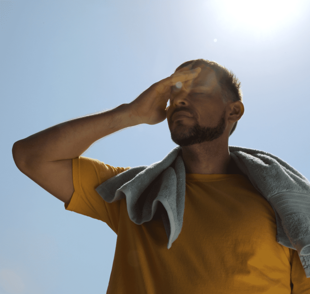 Hombre con golpe de calor