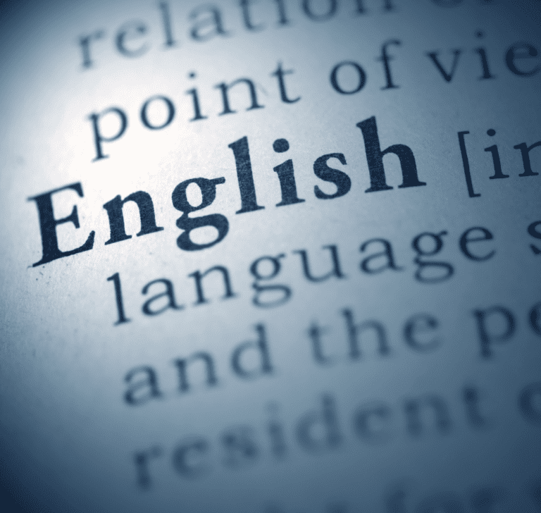 En la imagen se muestra la palabra "English"