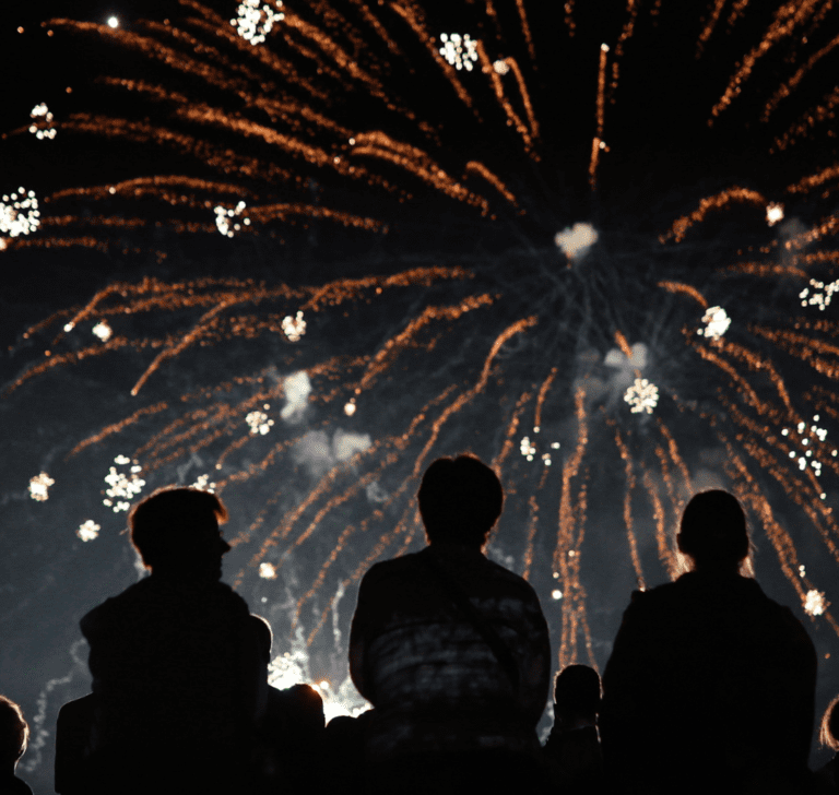 En la imagen se muestran fuegos artificiales