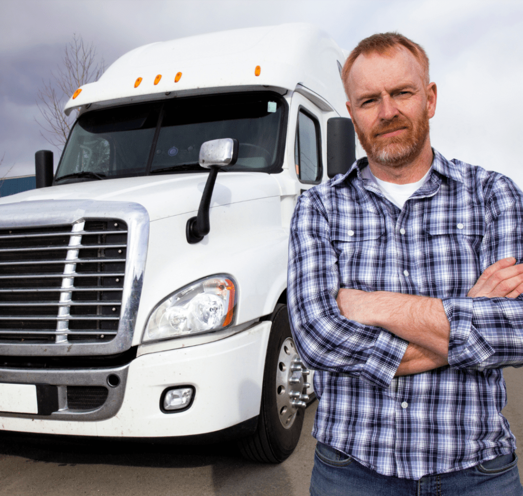 En la imagen se muestra un camionero