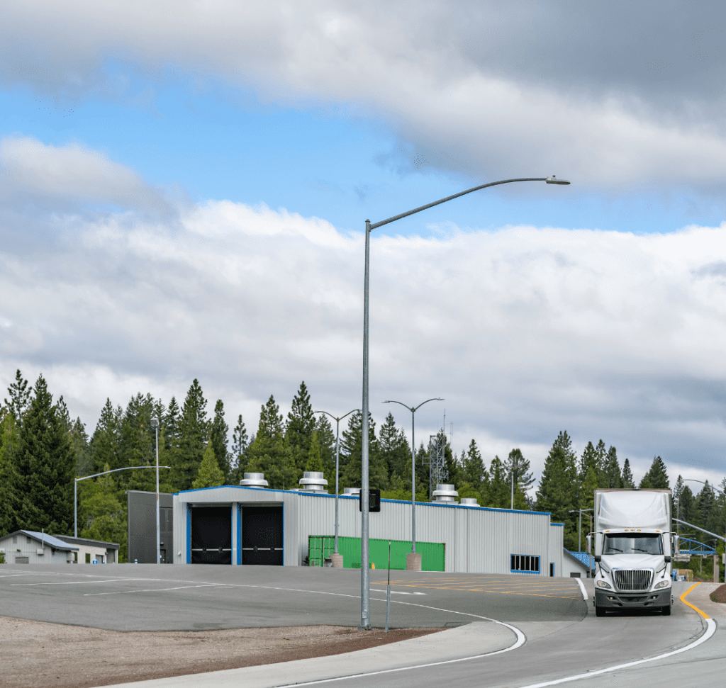 En la imagen se muestra una estación de pesaje de camiones