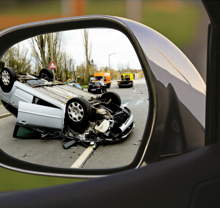 En la imagen se muestra un vehículo en un accidente de tráfico