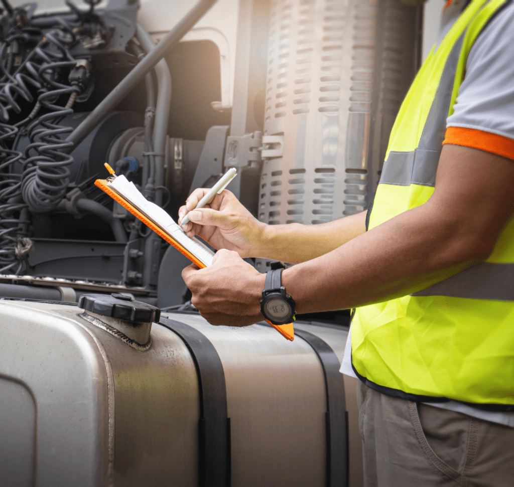 En la imagen se muestra una inspección de frenos