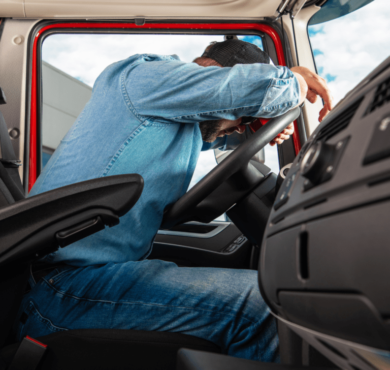 En la imagen se muestra un camionero