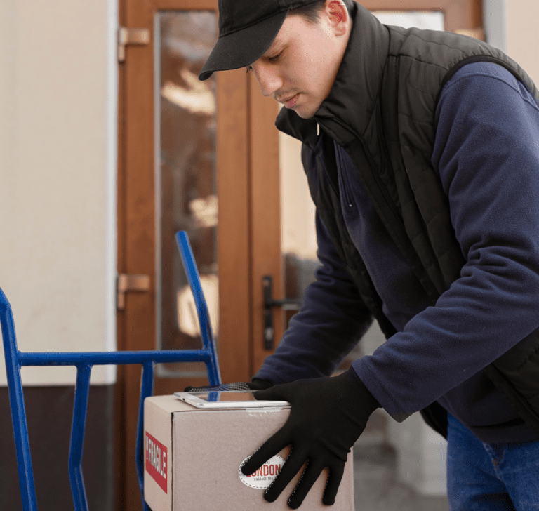 En la imagen se muestra un repartido trabajando