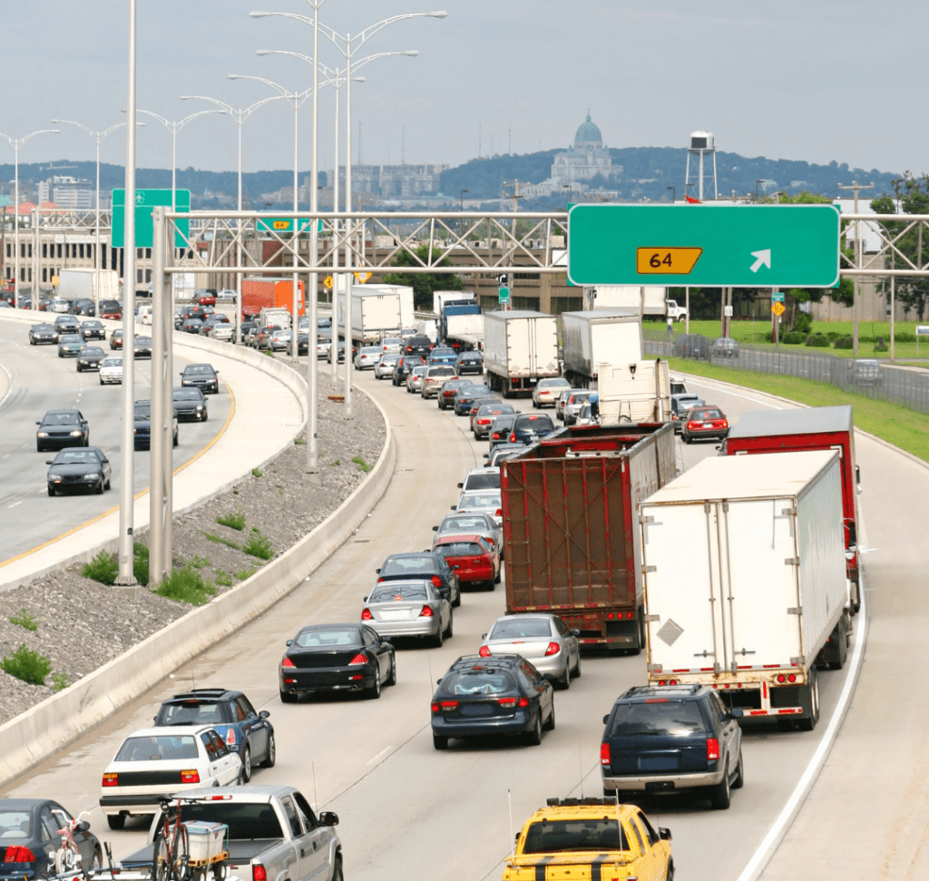 En la imagen se muestra un embotellamiento