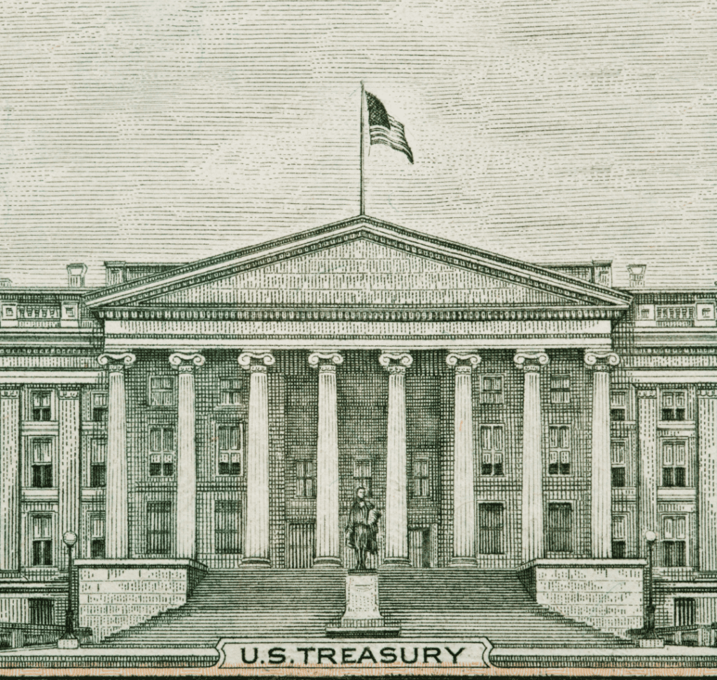 En la imagen se muestra el Departamento de Tesorería de EE.UU.
