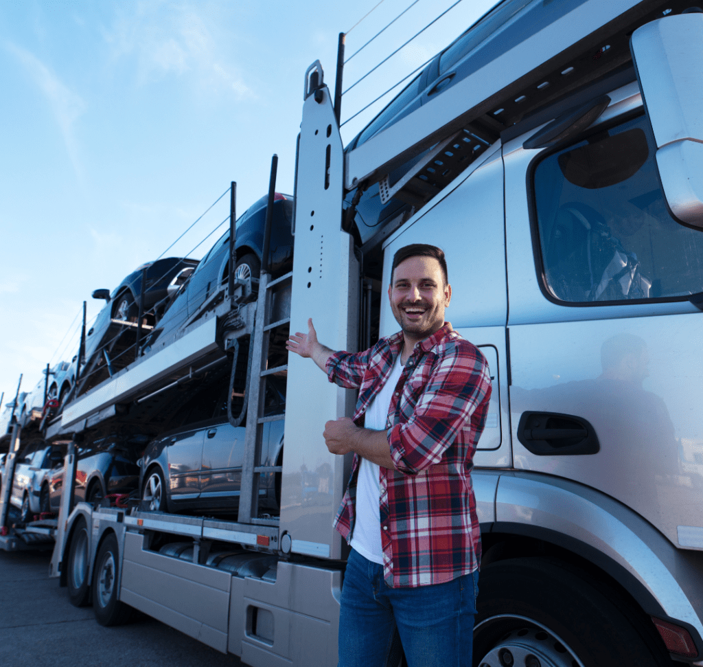 En la imagen se muestra un camionero