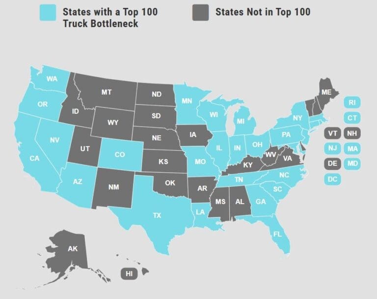 En la imagen se muestran los estados con embotellamientos