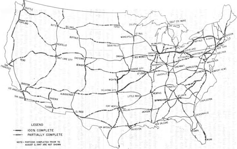 En la imagen se muestra el Sistema Interestatal de EE.UU.