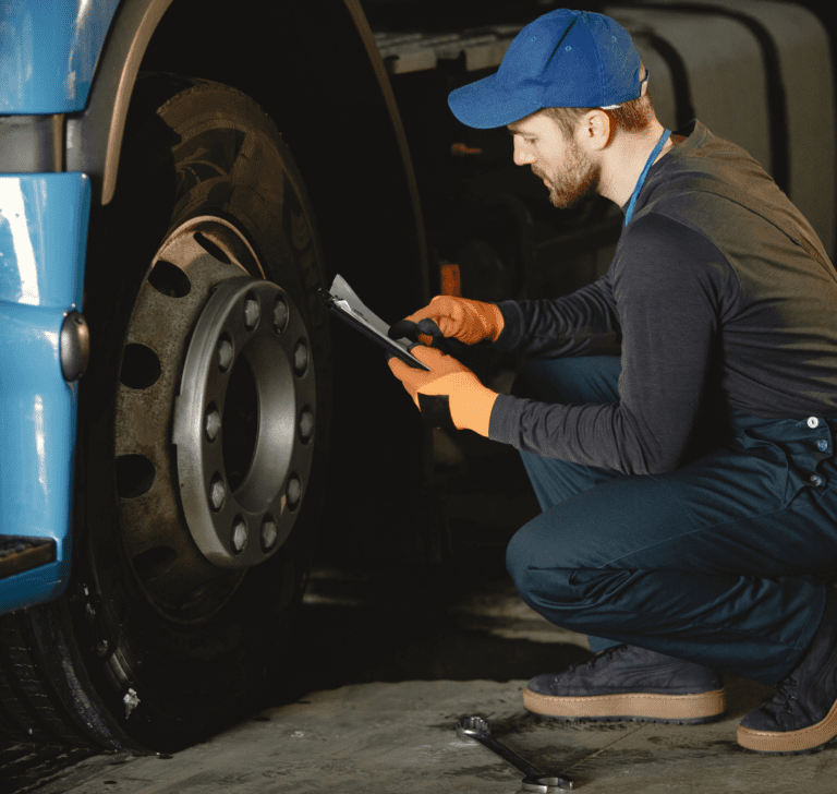 En la imagen se muestra un camionero