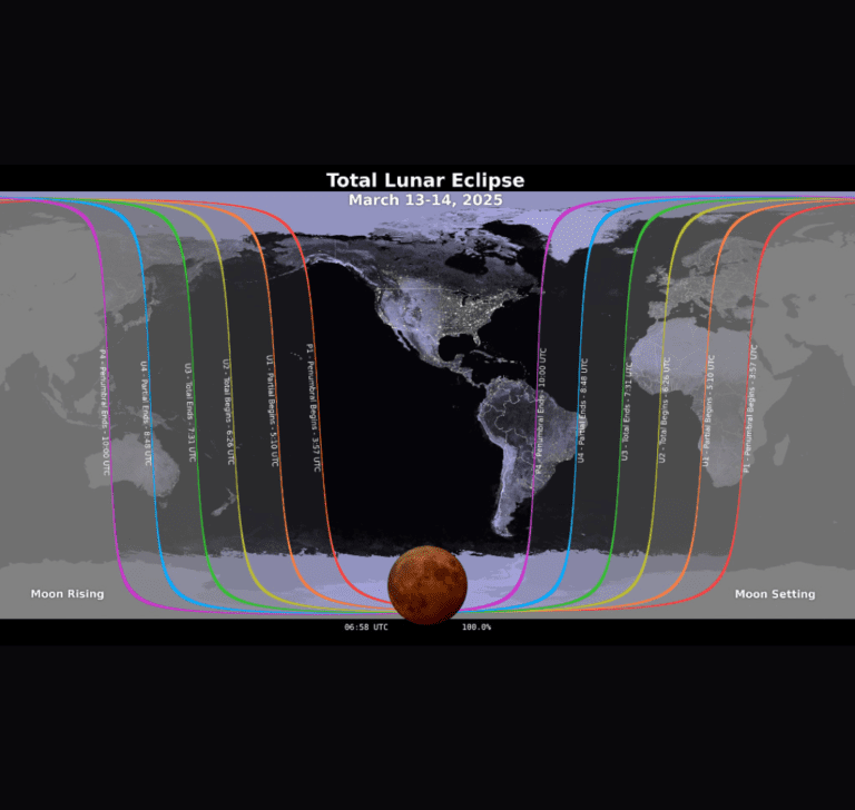 En la imagen se muestra la luna en eclipse total