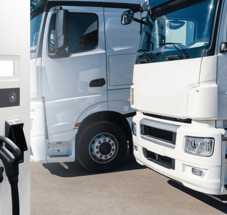 En la imagen se muestra un camión eléctrico