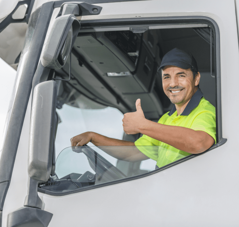 En la imagen se muestra un camionero seguro