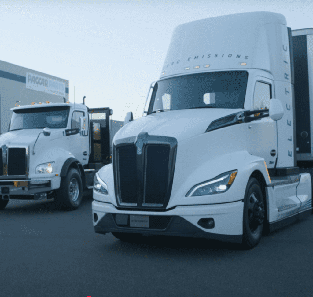 En la imagen se muestra el nuevo camión eléctrico de Kenworth