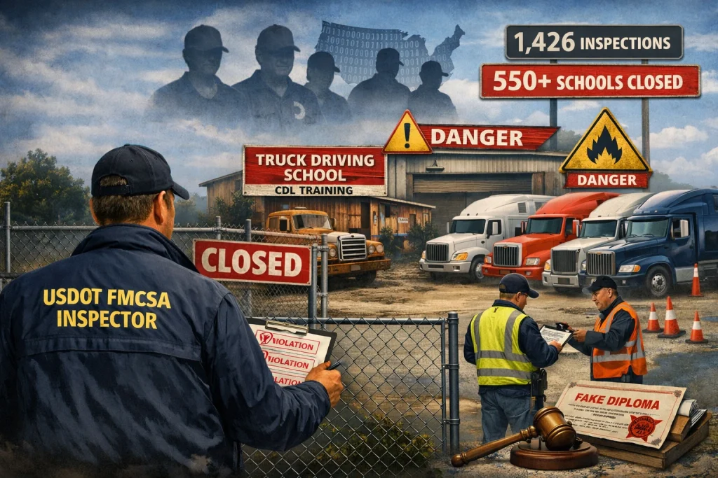 Inspections of truck driving schools