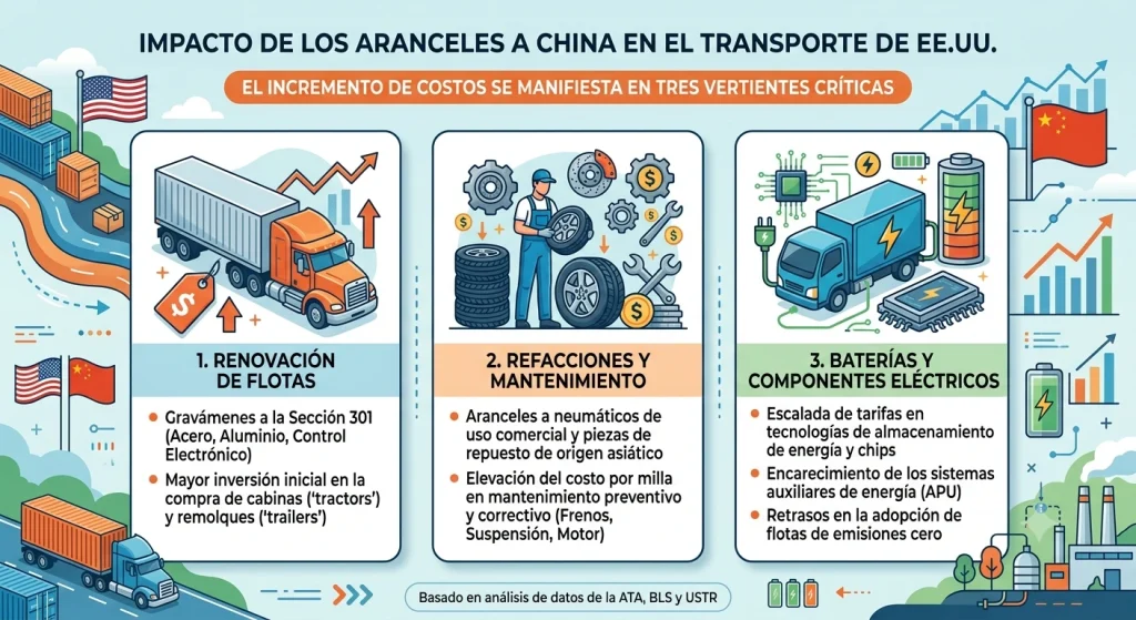 Impacto aranceles a China sobre el transporte de EE. UU.